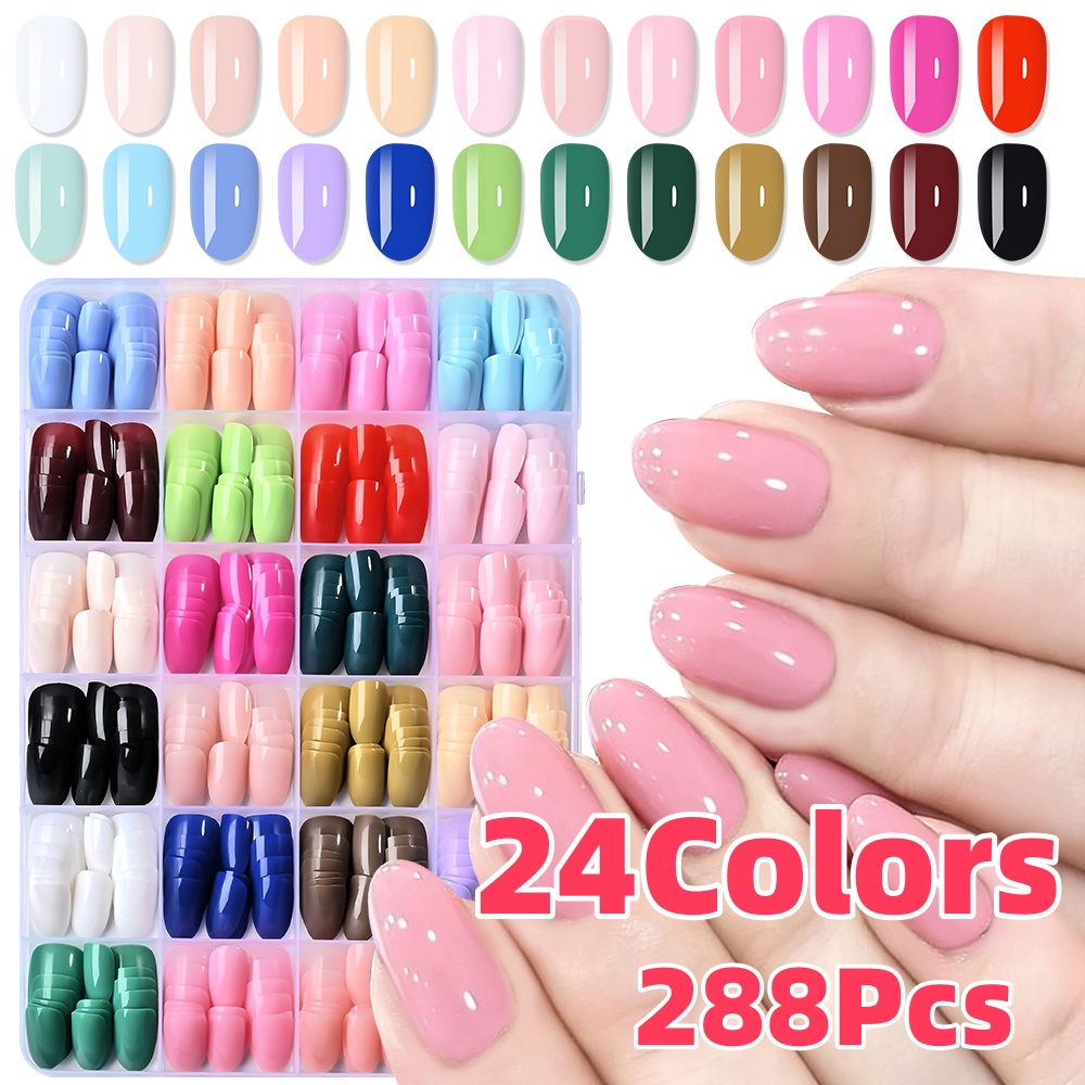 24Colors(288pcs) Colorful Shor - Nail Art Y2K review and price