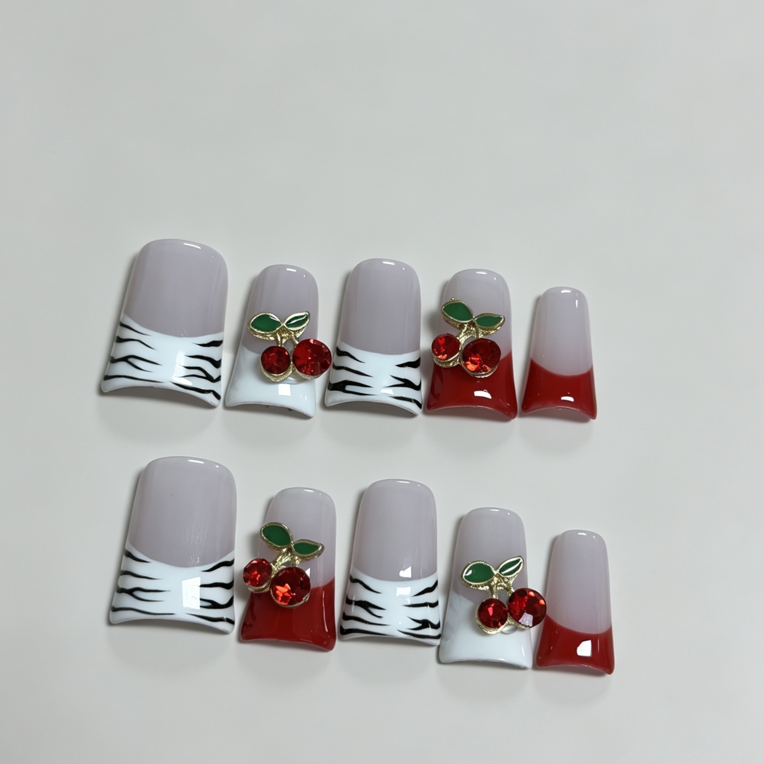 Medium Square 10Pcs French Pre - Nail Art Red review and price