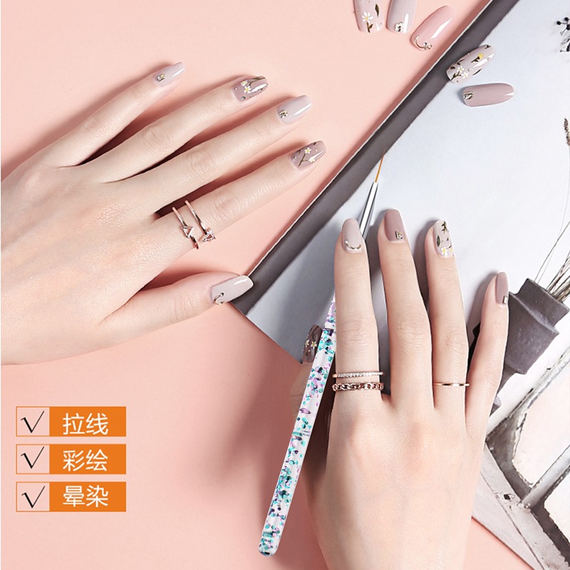 3PCS/Set Transparent Flow Sand - Nail Art Brush Set review and price