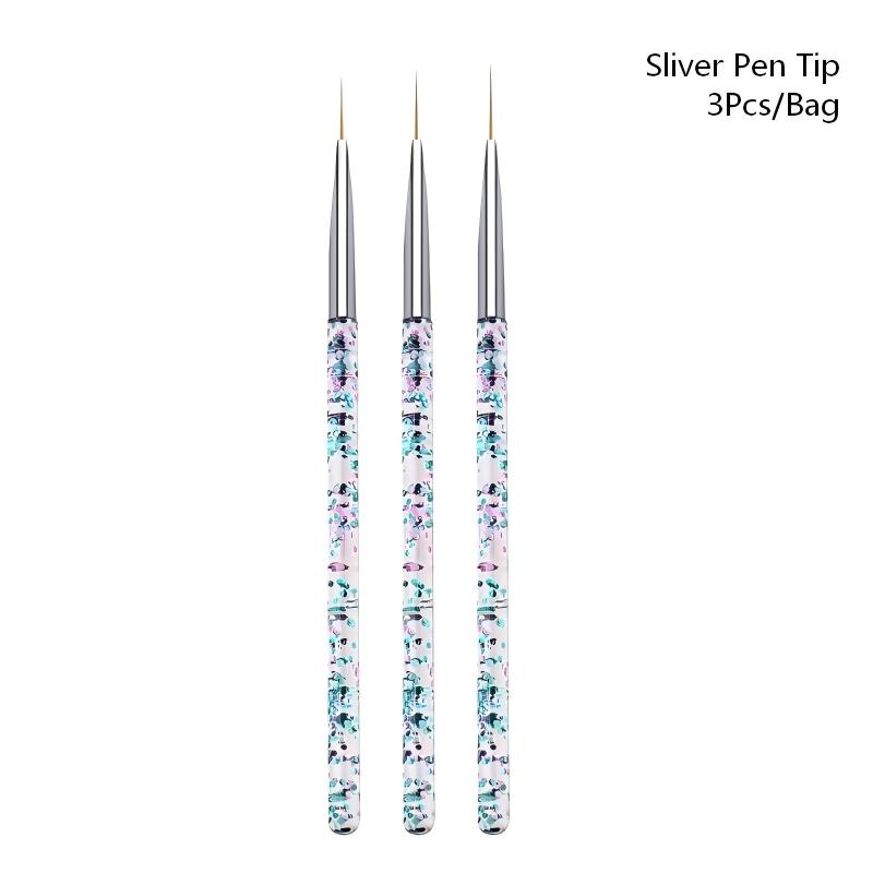 3PCS/Set Transparent Flow Sand - Nail Art Brush Set review and price